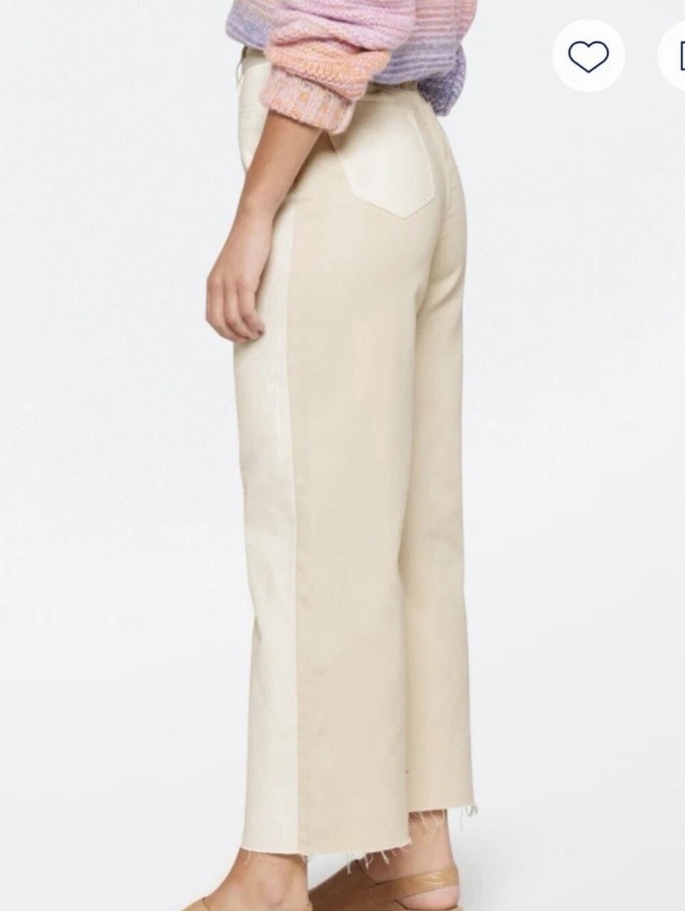 Vigoss Two-Tone Cream Straight Leg Jeans